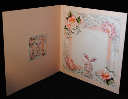 Baby Girl Bunny Hat Card Kit by Yvonne Middleton
