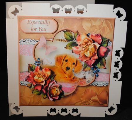 Puppy and Roses - Decoupage Card Mini Kit by Yvonne Middleton