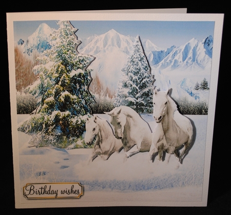 horses in the snow  by Yvonne Middleton