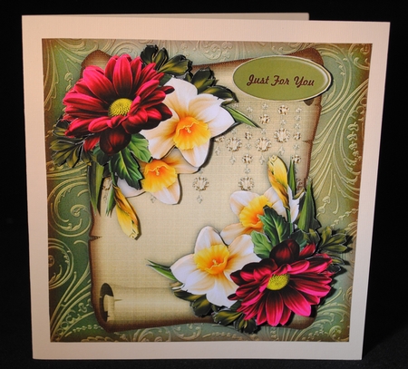 Vintage Scroll & Spring Flowers by Yvonne Middleton