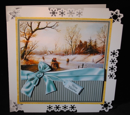 Snow Scene 5 traditional Christmas card Quick card Christmas scene landscape skating by Yvonne Middleton