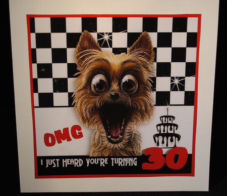 Its a Shock Birthday Card Topper - 30 Years Old by Yvonne Middleton