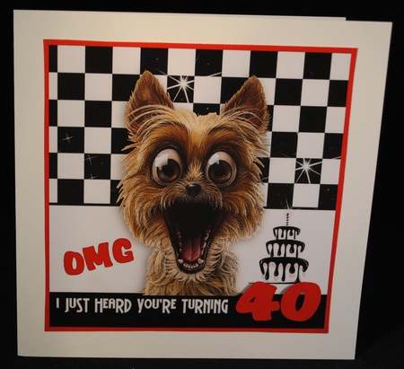 Its a Shock Birthday Card Topper - 40 Years Old by Yvonne Middleton