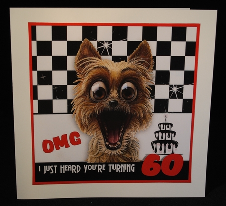 Its a Shock Birthday Card Topper - 60 Years Old by Yvonne Middleton