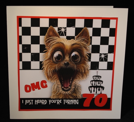 Its a Shock Birthday Card Topper - 70 Years Old by Yvonne Middleton