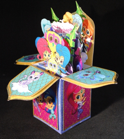 SHIMMER AND SHINE BIRTHDAY PARTY 3D POP UP BOX CARD by Yvonne Middleton