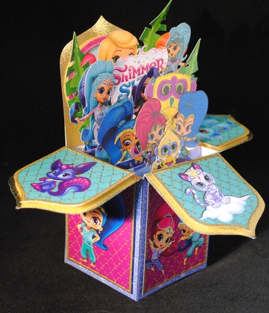 SHIMMER AND SHINE BIRTHDAY PARTY 3D POP UP BOX CARD by Yvonne Middleton