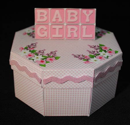 New baby girl exploding box card by Yvonne Middleton