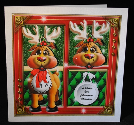 Christmas Deer Card Topper  by Yvonne Middleton