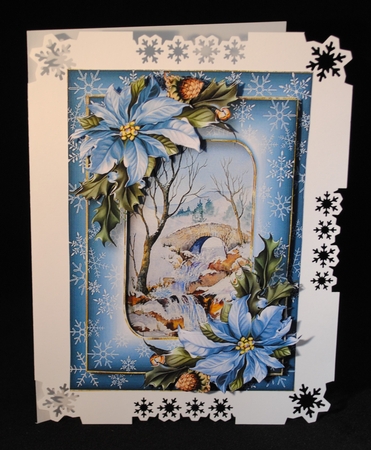 Double Frame Christmas Scene - Snowy Winter Bridge by Yvonne Middleton