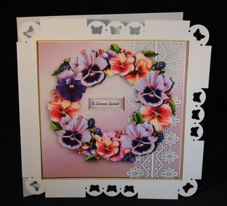 Quick card Topper pansies 1 by Yvonne Middleton