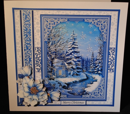 BLUE CHRISTMAS SCENES 7.8 Quick Layer Cards or Decoupage Bumper Kit by Yvonne Middleton