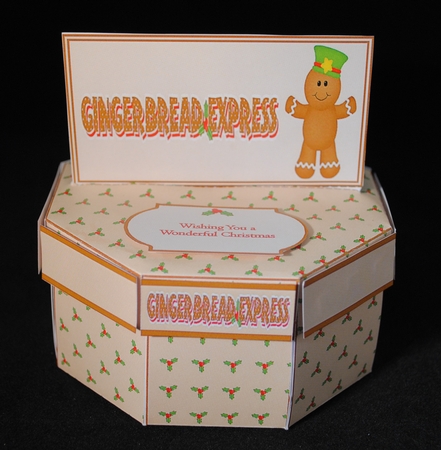 Gingerbread express exploding box card by Yvonne Middleton
