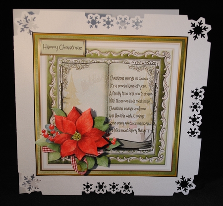 Red poinsettia and berry book theme by Yvonne Middleton