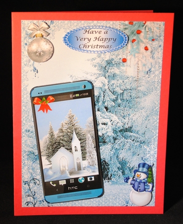 Christmas Church Phone card 3 by Yvonne Middleton