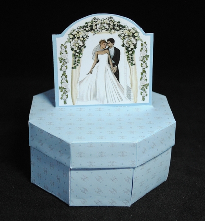 Blue wedding day exploding box card by Yvonne Middleton