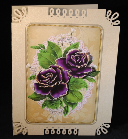 Lovely Roses On A Vintage Lace Doily by Yvonne Middleton