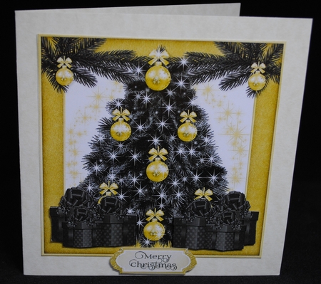 Black and Gold Christmas Quick Card by Yvonne Middleton