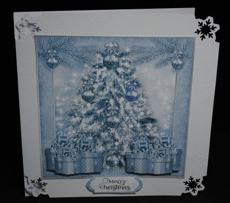 Icy Blue Christmas Quick Card by Yvonne Middleton
