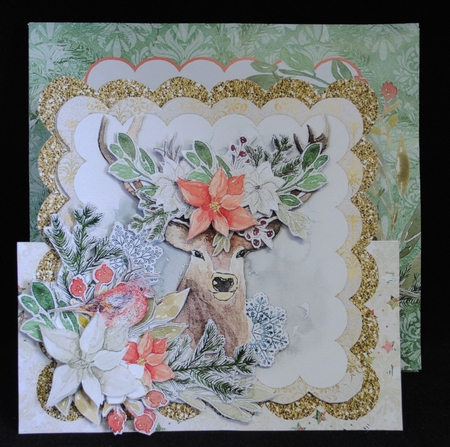A Christmas Stag Over the Edge Tent Card & Envelope (Large) by Yvonne Middleton