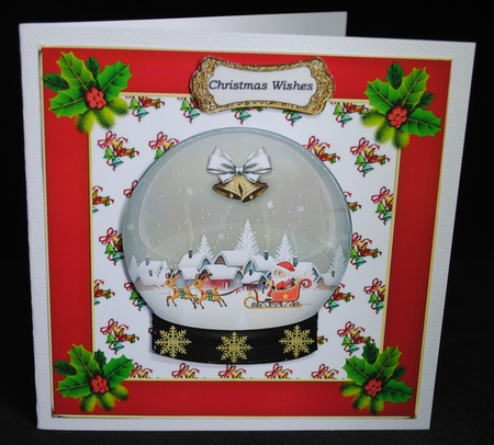 Santa Sleigh Snow Globe by Yvonne Middleton