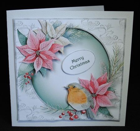 Robin & Poinsettias by Yvonne Middleton
