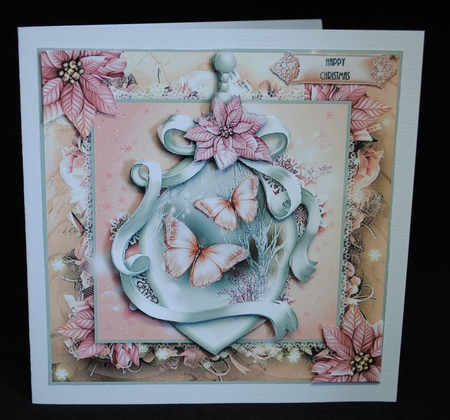 Pink Flutters Bauble Card Kit by Yvonne Middleton