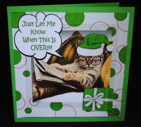 Just let me know when this is over Grumpy cat (green) 8x8 by Yvonne Middleton