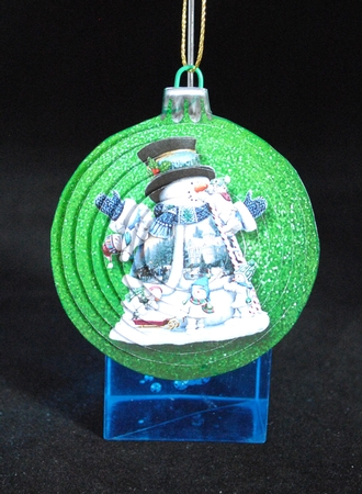 Christmas Snowman Pyramid Bauble-2 by Yvonne Middleton