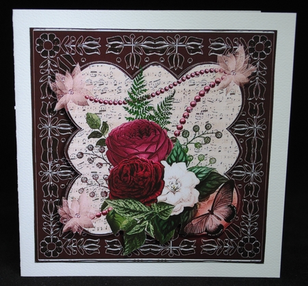 3 shades of pink rose card fronts/toppers by Yvonne Middleton