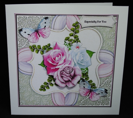 Roses & Butterflies Quick Card 7x7 by Yvonne Middleton