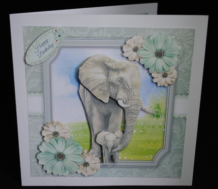 Beautiful Mum & Baby Elephants 8x8 Mini Kit by Yvonne Middleton