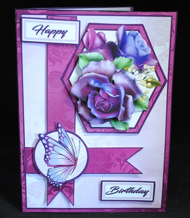 Hex Purple roses pop-out by Yvonne Middleton