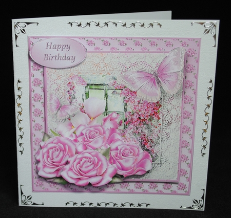 Pink Delight Decoupage Card Mini Kit by Yvonne Middleton