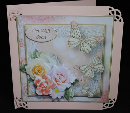 Roses and Butterflies Decoupage Card Mini Kit by Yvonne Middleton