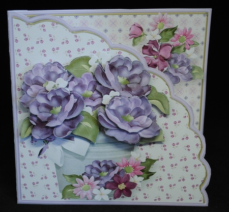 A Bucket of Flowers - Shell Front Card Mini Kit by Yvonne Middleton