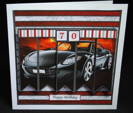 BLACK SPORTS CAR Easy Cut Family Word Strips, Alphabet & Age Tiles Word Kit by Yvonne Middleton
