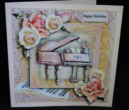 Music And Rose The Piano by Yvonne Middleton