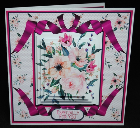 Pink Bouquet 7x7 Card Front Minikit by Yvonne Middleton
