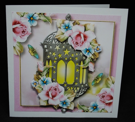 Floral lantern - Pink Roses by Yvonne Middleton