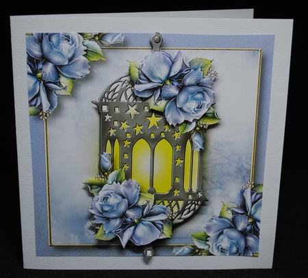 Floral lantern - Blue Roses by Yvonne Middleton