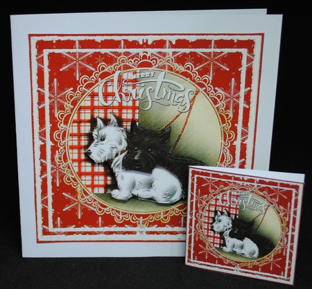 Christmas Westie and Scottie by Yvonne Middleton