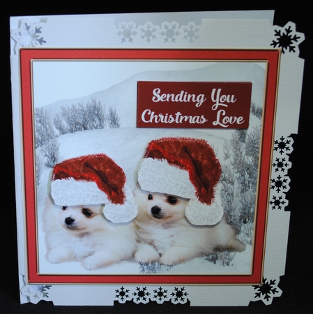 Christmas Pups aprox 7x7  by Yvonne Middleton
