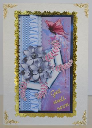 Silver Flowers with Satin and Lace Dl by Yvonne Middleton