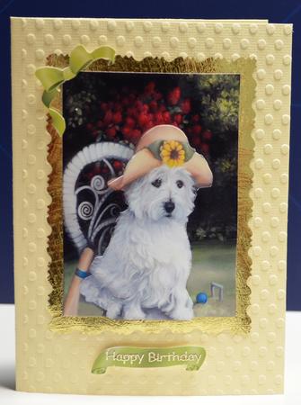 Cute Westie in a Sun Hat by Yvonne Middleton