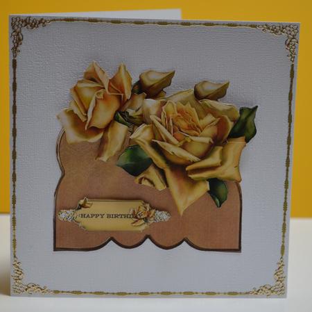 Gold Roses Over the Edge by Yvonne Middleton