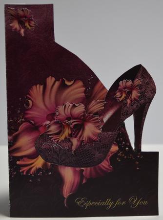 Shape Card Purple Shoes Over the Edge by Yvonne Middleton