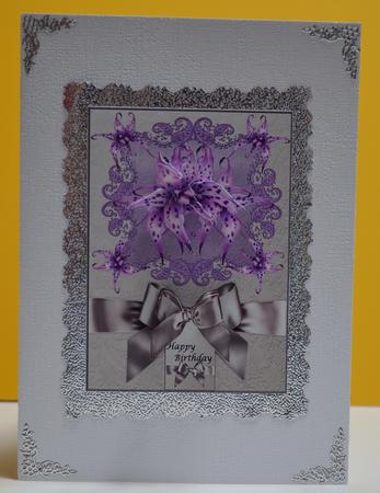 Silver and Purple Damast Beauty by Yvonne Middleton