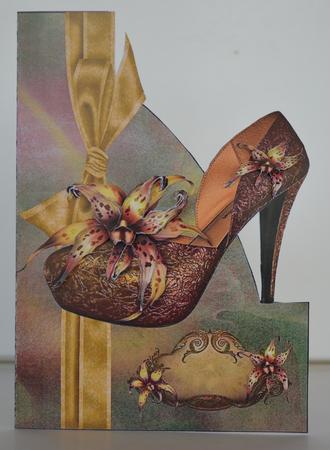 Shape Card Golden Shoes by Yvonne Middleton