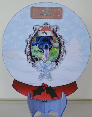 Christmas Snow Globe Folded Card by Yvonne Middleton